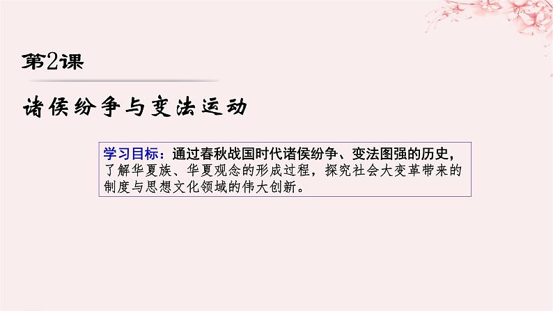 第一单元从中华文明起源到秦汉统一多民族封建国家的建立与巩固第2课诸侯纷争与变法运动课件（部编版必修中外历史纲要上）01