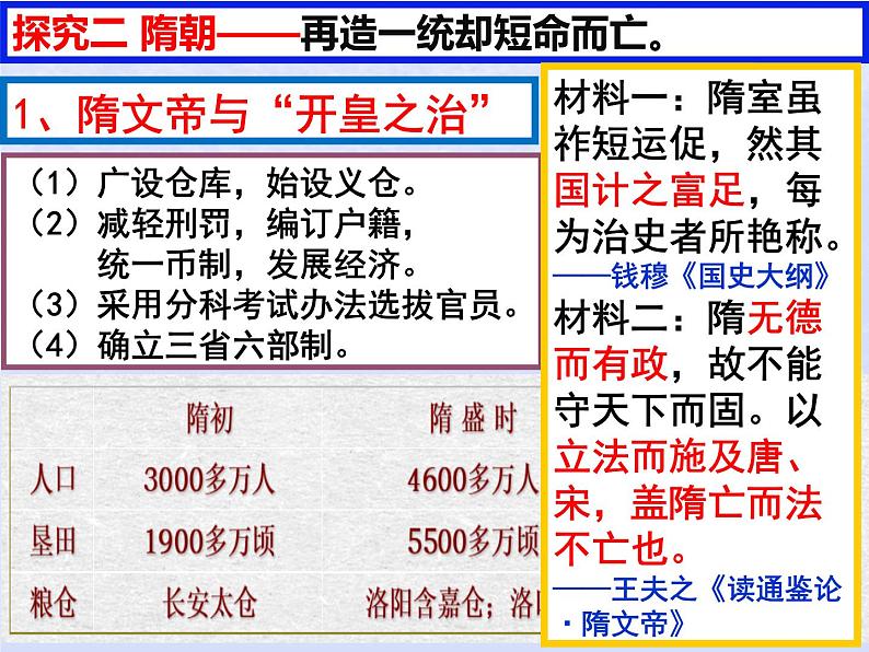 第二单元三国两晋南北朝的民族交融与隋唐统一多民族封建国家的发展第6课从隋唐盛世到五代十国课件（部编版必修中外历史纲要上）第3页