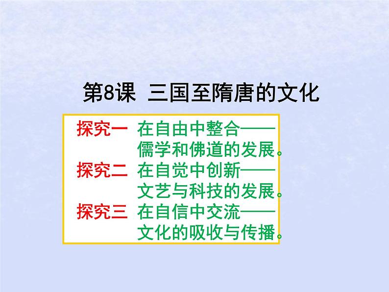 第二单元三国两晋南北朝的民族交融与隋唐统一多民族封建国家的发展第8课三国至隋唐的文化课件（部编版必修中外历史纲要上）01