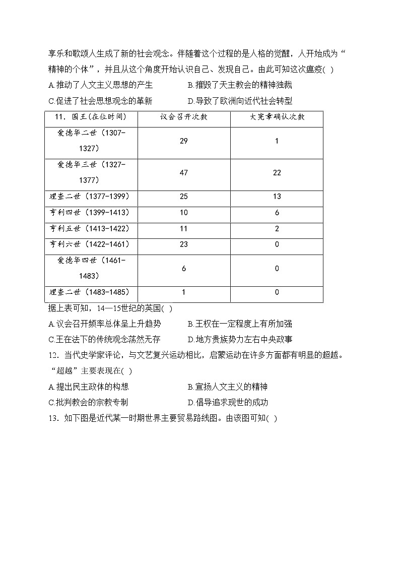 山东省枣庄市滕州市2022-2023学年高一下学期期中质量检测历史试卷(含答案)03