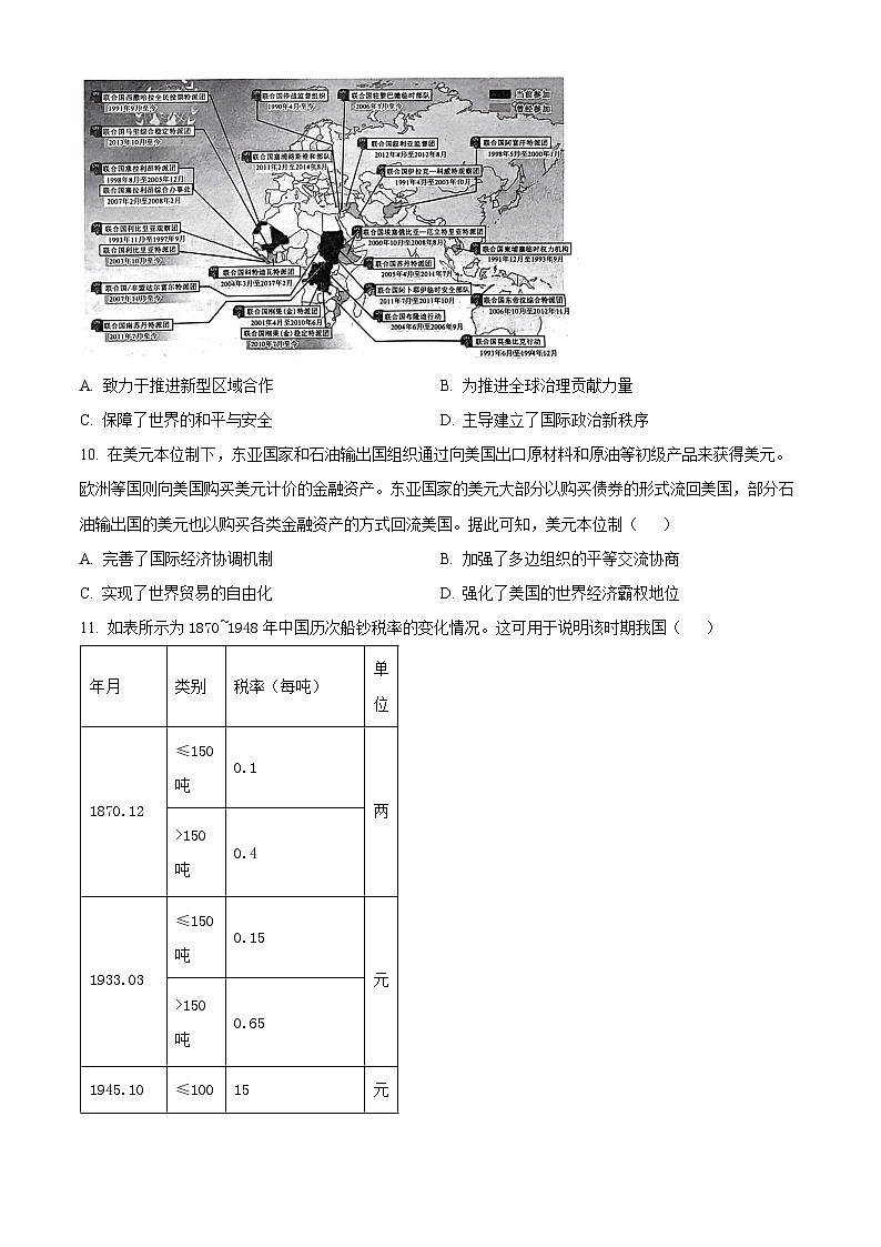 江西省部分学校2023-2024学年高二下学期开学考试历史试题（原卷版）第3页