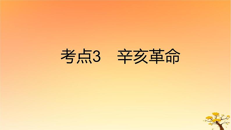 2025版高考历史一轮复习新题精练专题五晚清至民国初期内忧外患和救亡图存考点3辛亥革命基础知识课件01