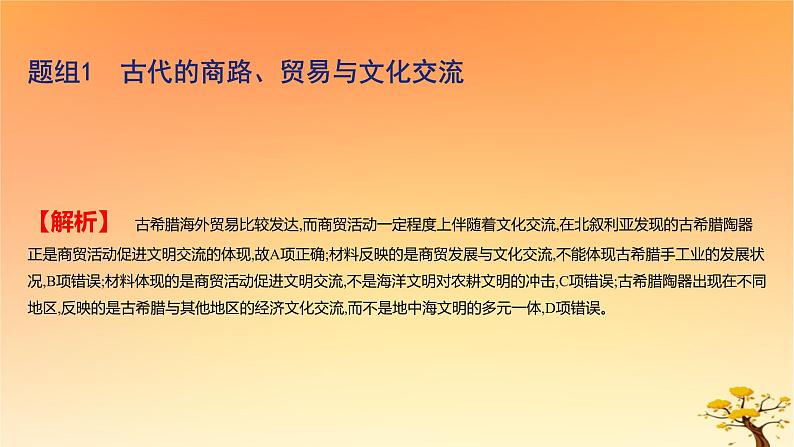 2025版高考历史一轮复习新题精练专题十五文化交流与传播考点4商路贸易与文化交流基础知识课件05