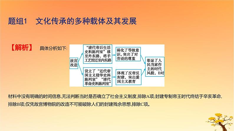 2025版高考历史一轮复习新题精练专题十五文化交流与传播考点6文化的传承与保护基础知识课件05