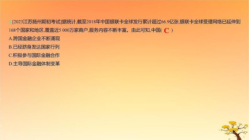 2025版高考历史一轮复习新题精练专题十四经济与社会生活考点3商业贸易与日常生活能力提升课件06