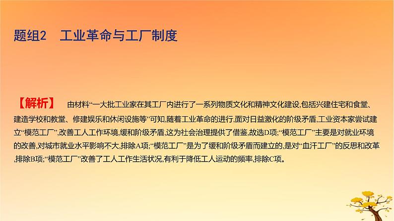 2025版高考历史一轮复习新题精练专题十四经济与社会生活考点2生产工具与劳作方式基础知识课件07