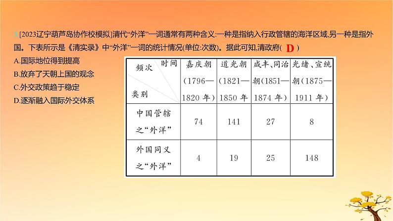 2025版高考历史一轮复习新题精练专题十三国家制度与社会治理考点4民族关系与国家关系能力提升课件08