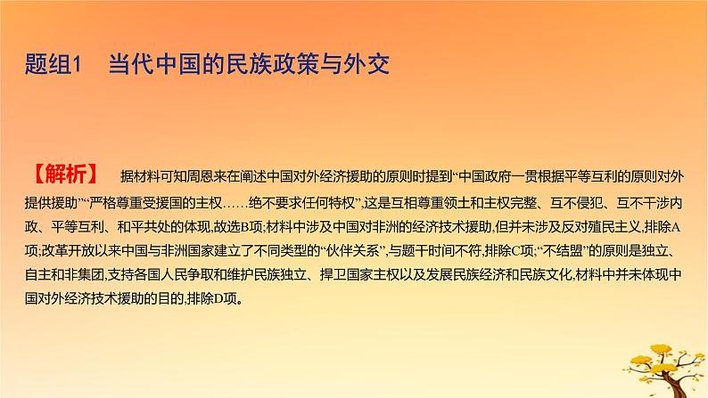 2025版高考历史一轮复习新题精练专题十三国家制度与社会治理考点4民族关系与国家关系基础知识课件05