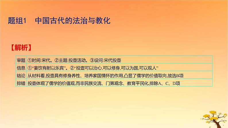 2025版高考历史一轮复习新题精练专题十三国家制度与社会治理考点3法律与教化基础知识课件07