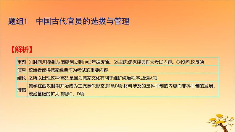 2025版高考历史一轮复习新题精练专题十三国家制度与社会治理考点2官员的选拔与管理基础知识课件08