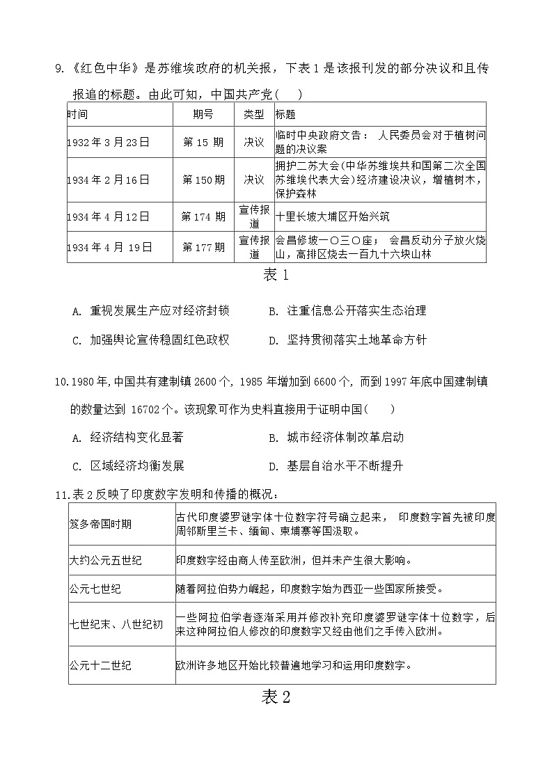 湖北省鄂东新领先协作体2023-2024学年高二下学期3月联考历史试卷（Word版附解析）03