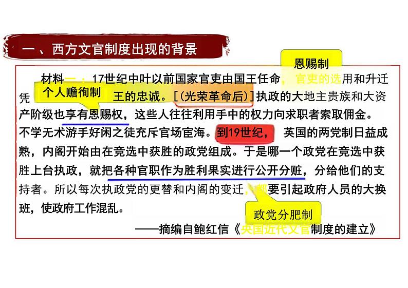 第6课 西方的文官制度   课件--统编版（2019）选择性必修1第4页