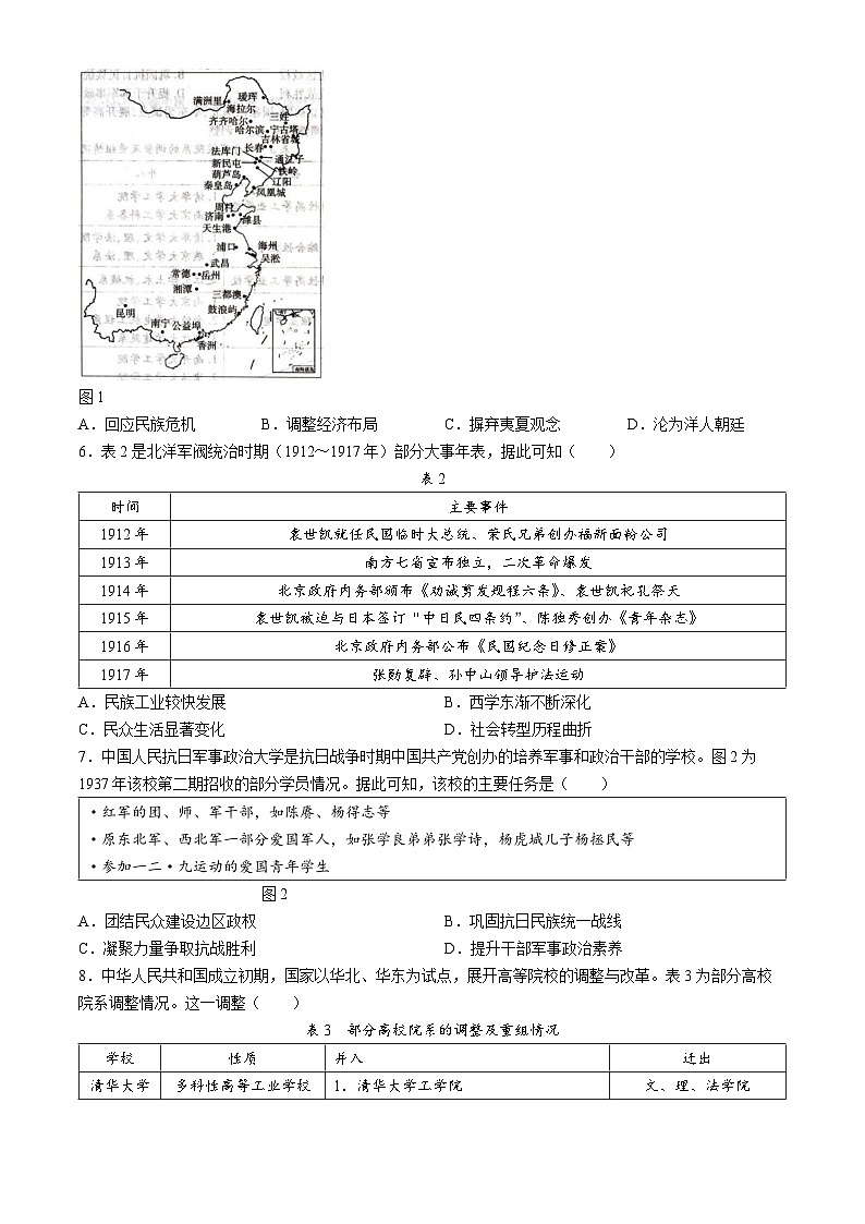 山东省新高考联合质量测评2023-2024学年高三下学期3月联考历史试题(无答案)第2页