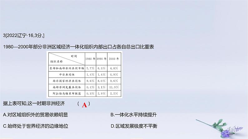 2025版高考历史一轮复习真题精练专题十二20世纪下半叶世界的新变化和当代世界发展的特点与主要趋势第27练当代世界发展的特点与主要趋势课件06