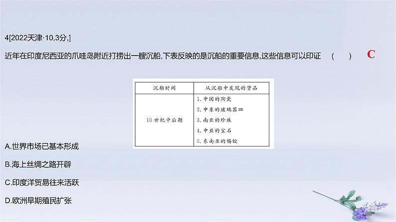 2025版高考历史一轮复习真题精练专题十四经济与社会生活第36练商业贸易与日常生活课件08