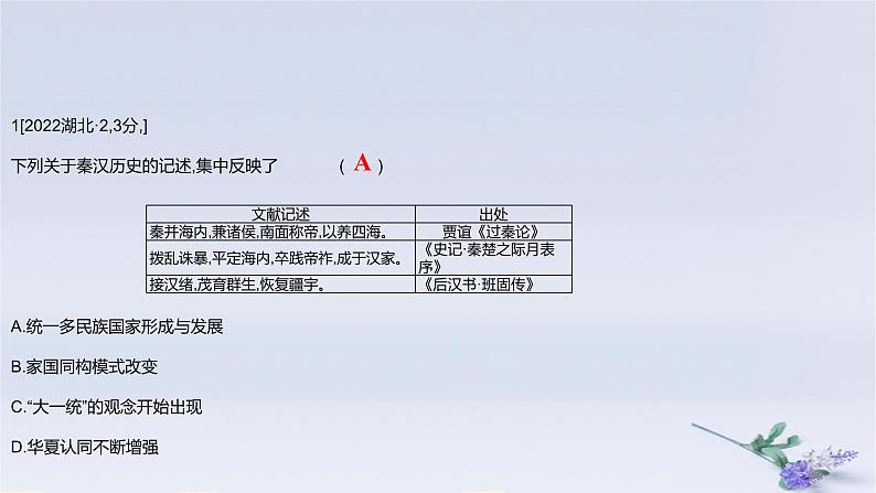 2025版高考历史一轮复习真题精练专题一从中华文明起源到秦汉统一多民族封建国家的建立与巩固第2练秦汉统一多民族封建国家的建立与巩固课件02
