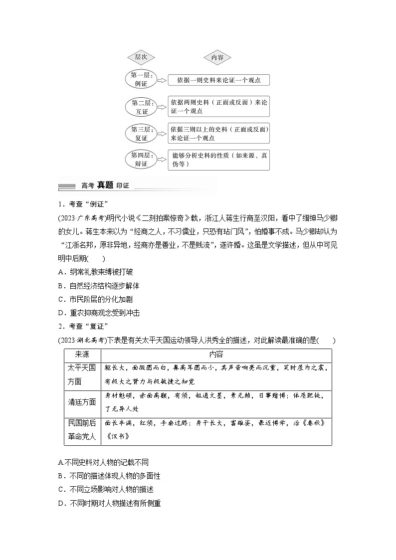 2024高考历史二轮复习命题研析　解银线——新高考“学科素养”　(三)必要途径——史料实证 学案（含答案）第2页