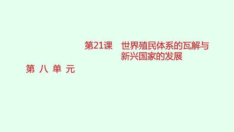 人教版高中历史必修下册第21课世界殖民体系的瓦解与新兴国家的发展课件第1页