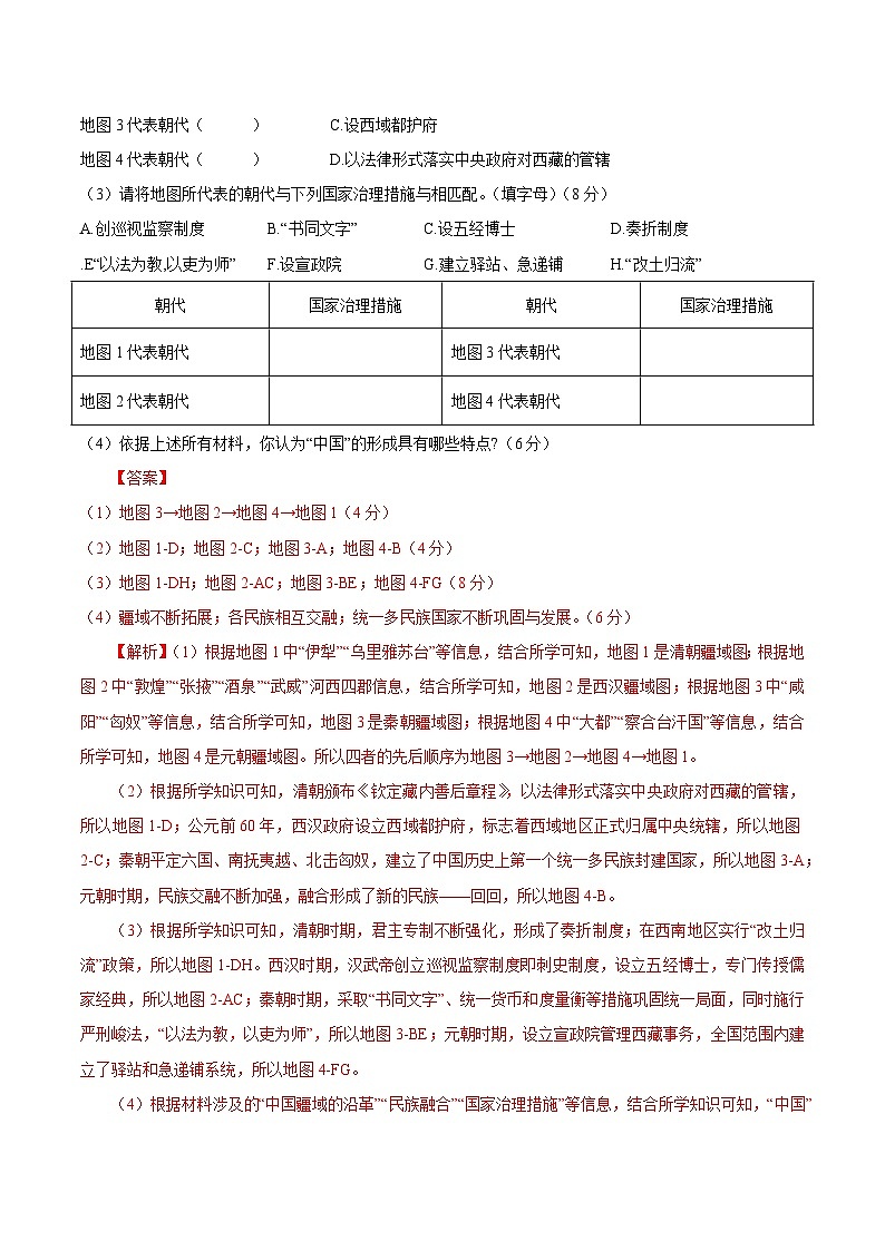 黄金卷06-【赢在高考·黄金8卷】备战2024年高考历史模拟卷（上海专用）02