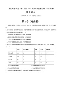 备战2024年高考历史模拟卷（山东专用）01（解析版）