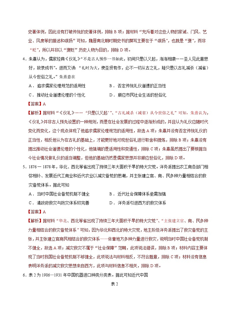 2024年高考第二次模拟考试：历史（山东卷）（解析版）第3页