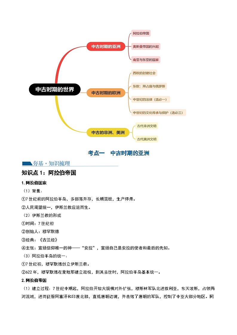 第27讲 中古时期的世界（解析版）第3页