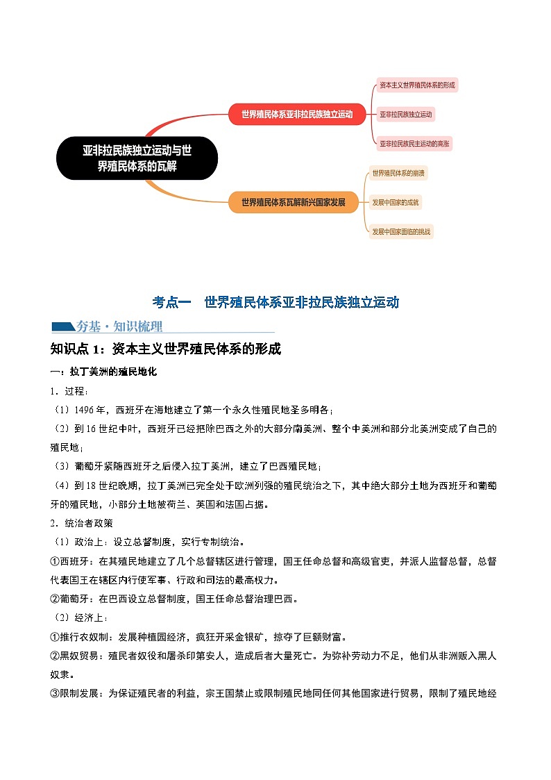 2024高考历史一轮复习【讲通练透】 第43讲 亚非拉民族独立运动与世界殖民体系的瓦解（讲通）03
