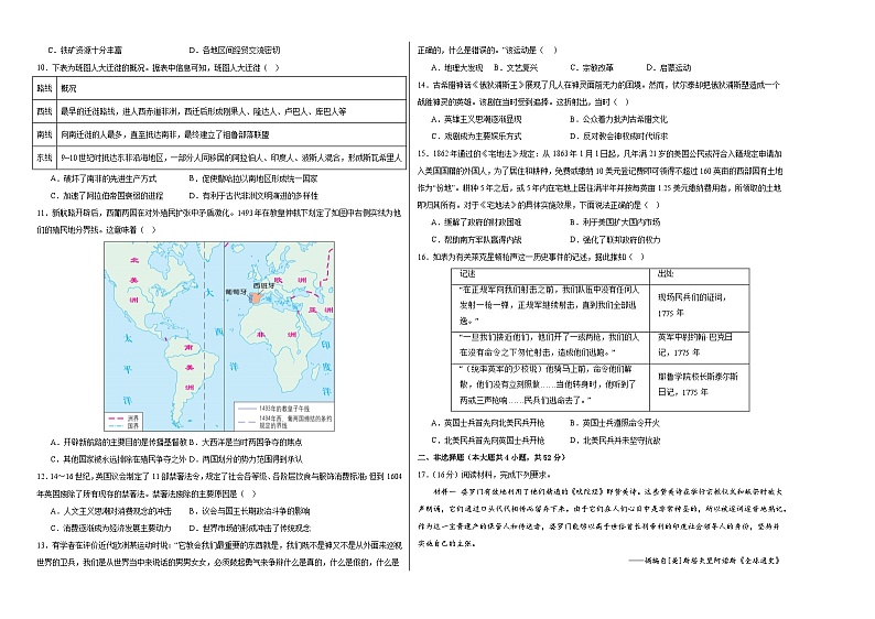 江西省上饶市广丰区私立康桥中学2023-2024学年高一下学期3月考试历史试题第2页