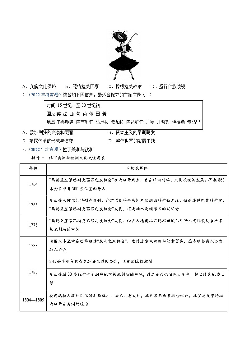 专题15  世界殖民体系与亚非拉民族独立运动（学生版）第3页