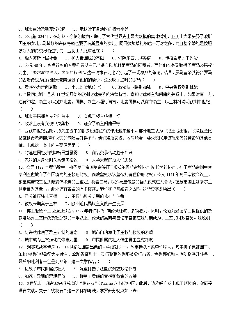 +山东省东明县第一中学2023-2024学年高一下学期4月月考历史试题(无答案)第2页