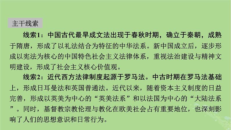 2025版高考历史一轮总复习选择性必修1第16单元法律与教化第44讲中国古代的法治与教化当代中国的法治与精神文明建设课件03