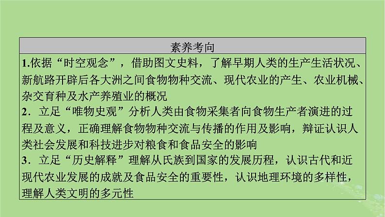 2025版高考历史一轮总复习选择性必修2第20单元食物生产与社会生活第51讲食物生产与社会生活课件07