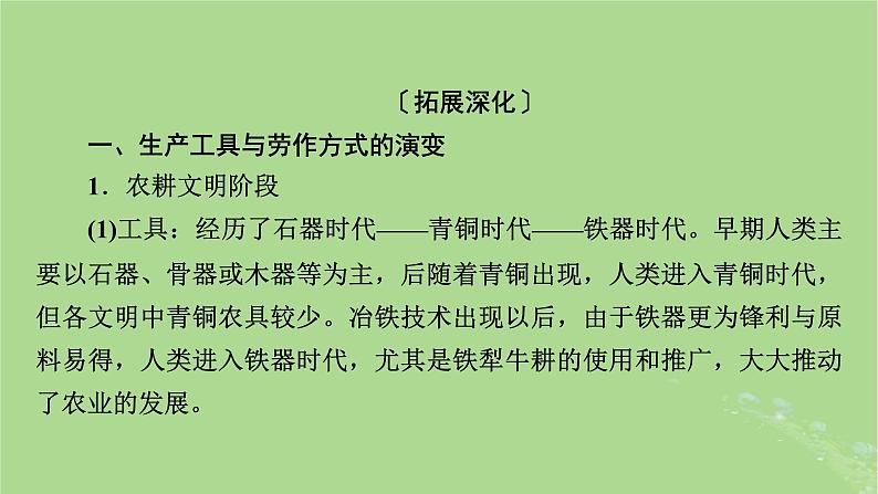 2025版高考历史一轮总复习选择性必修2第21单元生产工具与劳作方式单元总结课件04