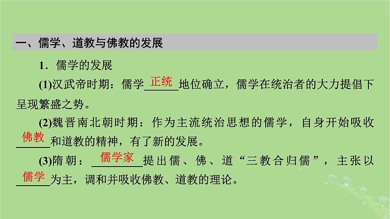 2025版高考历史一轮总复习中外历史纲要上第2单元三国两晋南北朝的民族交融与隋唐统一多民族封建国家的发展第7讲三国至隋唐的文化课件05