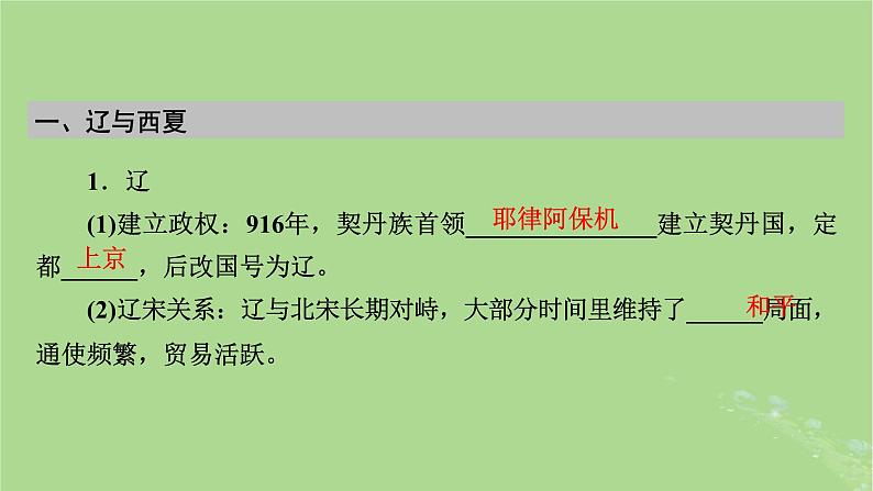 2025版高考历史一轮总复习中外历史纲要上第3单元辽宋夏金多民族政权的并立与元朝的统一第8讲两宋的政治和军事辽夏金元的统治第2课时辽夏金元的统治课件第5页