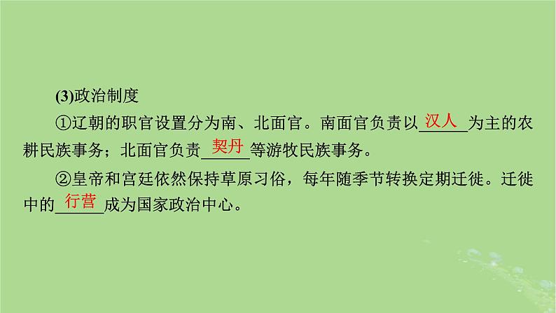 2025版高考历史一轮总复习中外历史纲要上第3单元辽宋夏金多民族政权的并立与元朝的统一第8讲两宋的政治和军事辽夏金元的统治第2课时辽夏金元的统治课件第6页