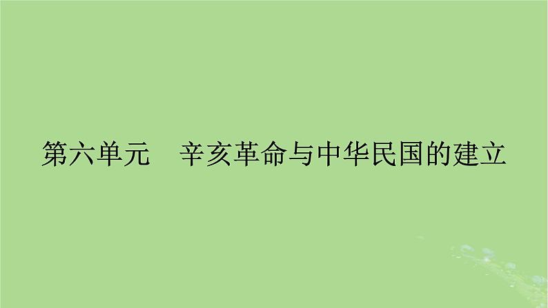 2025版高考历史一轮总复习中外历史纲要上第6单元辛亥革命与中华民国的建立第15讲辛亥革命课件01