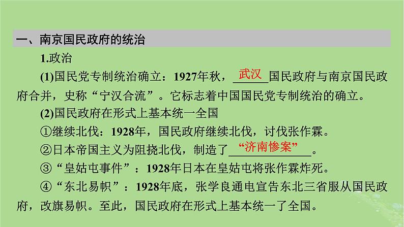 2025版高考历史一轮总复习中外历史纲要上第7单元中国共产党成立与新民主主义革命第18讲南京国民政府的统治和中国共产党开辟革命新道路课件05