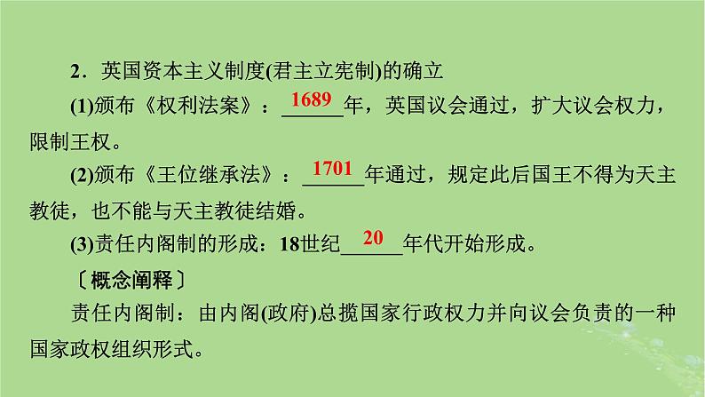 2025版高考历史一轮总复习中外历史纲要下第10单元走向整体的世界和资本主义制度的确立第30讲资产阶级革命与资本主义制度的确立课件07