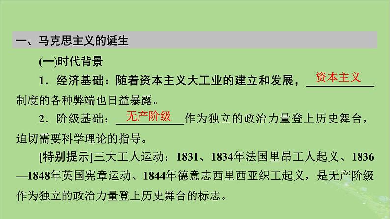 2025版高考历史一轮总复习中外历史纲要下第11单元工业革命与马克思主义的诞生世界殖民体系与亚非拉民族独立运动第32讲马克思主义的诞生与传播课件第5页