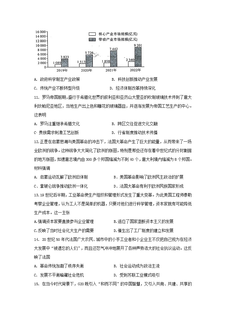 2024届湖北省高三下学期高考冲刺模拟试卷（五）历史第3页