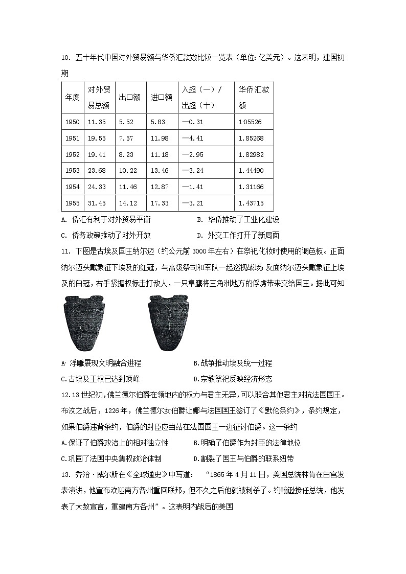 2024届湖北省高三下学期高考冲刺模拟试卷（六）历史试题第3页