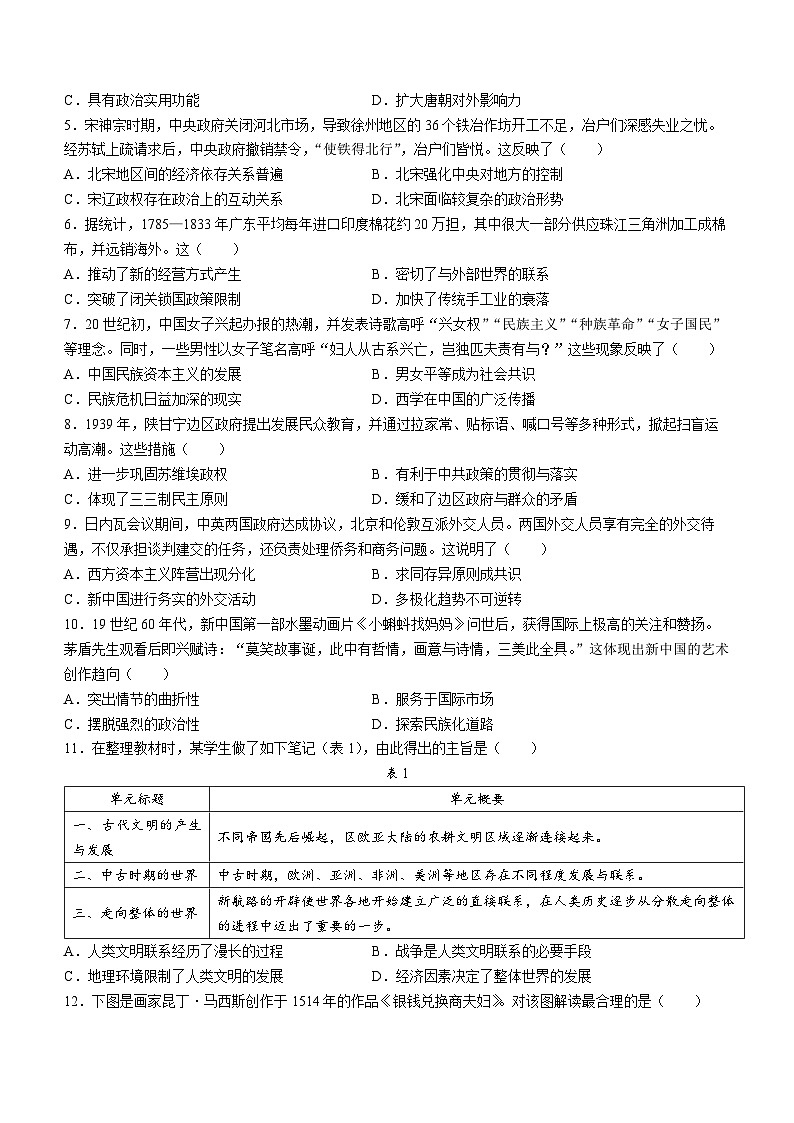 广东省佛山市2023-2024学年高三下学期教学质量检测（二）历史试卷(无答案)第2页