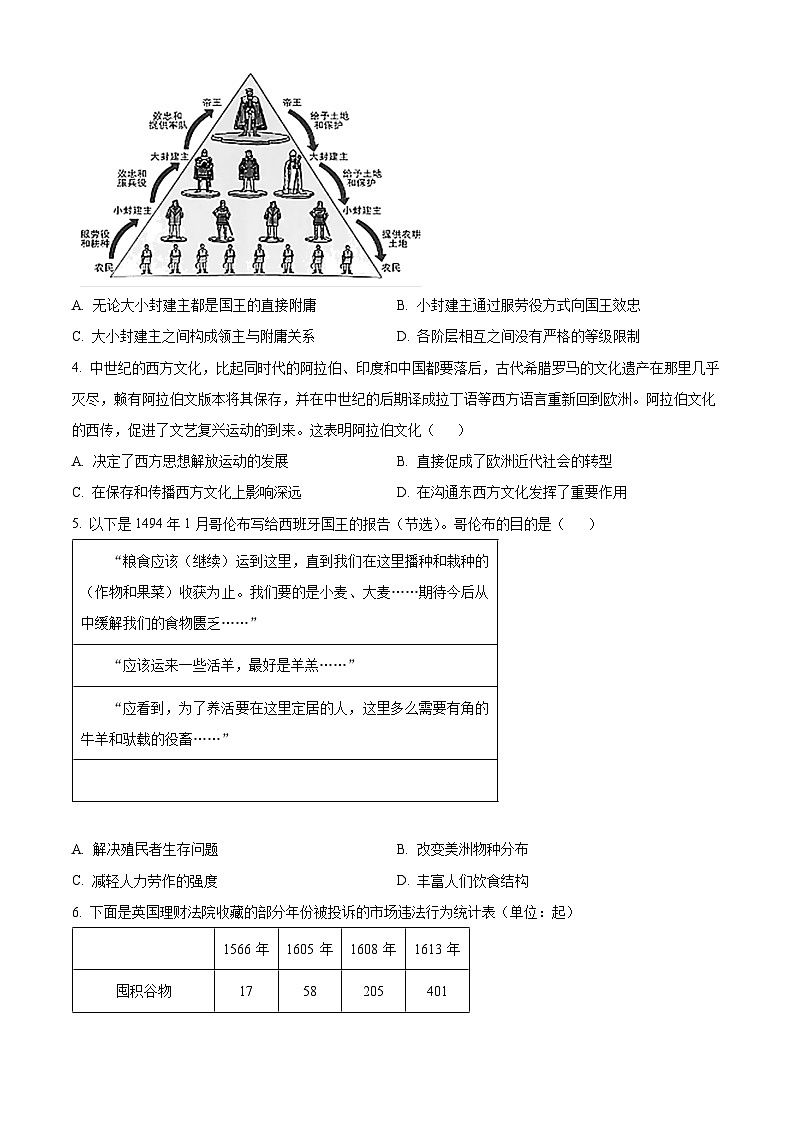 河北省文安县第一中学2023-2024学年高一下学期第二次月考历史试题（原卷版）第2页