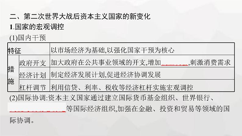 新教材高考历史二轮复习世界现代史第16讲第一次世界大战以来资本主义社会的变化课件第7页