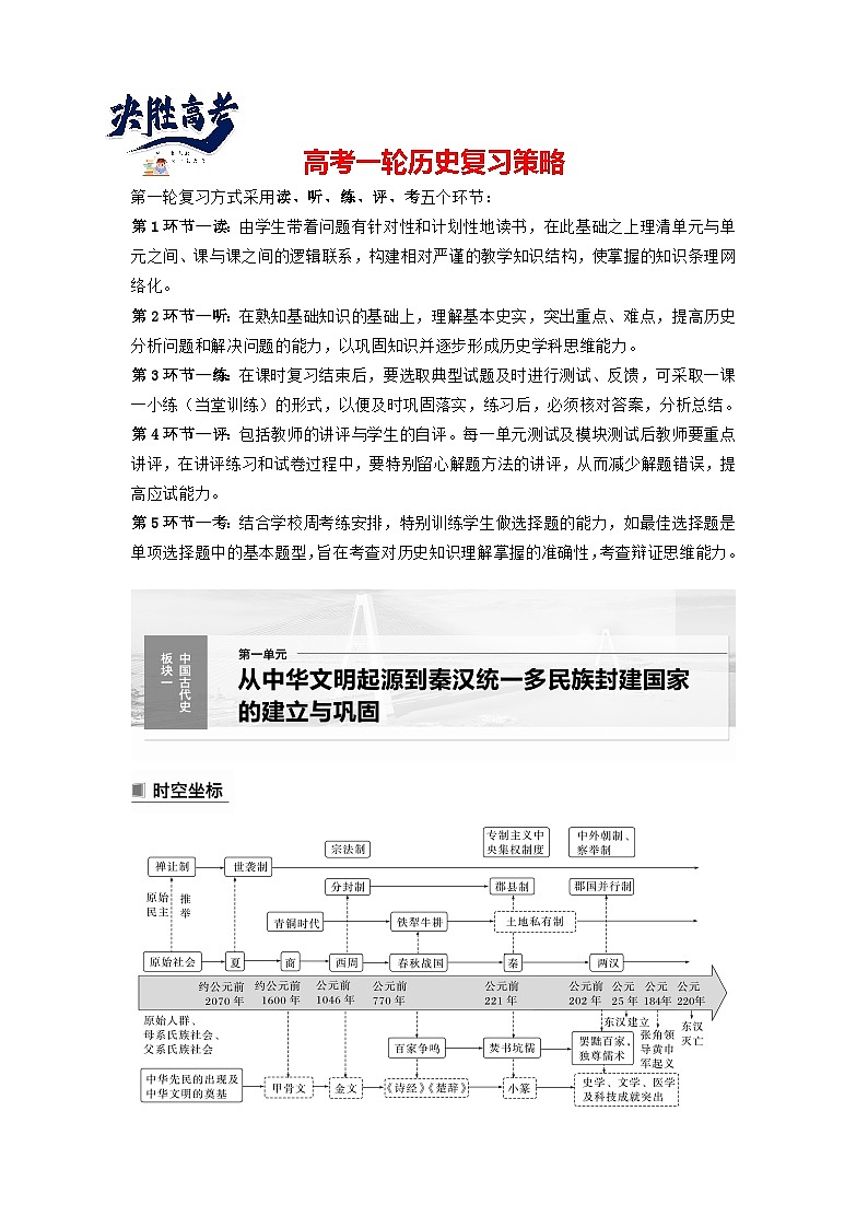最新高考历史一轮复习（部编版） 板块1 第1单元 第1讲　中华文明的起源与早期国家（课件+讲义+练习）01