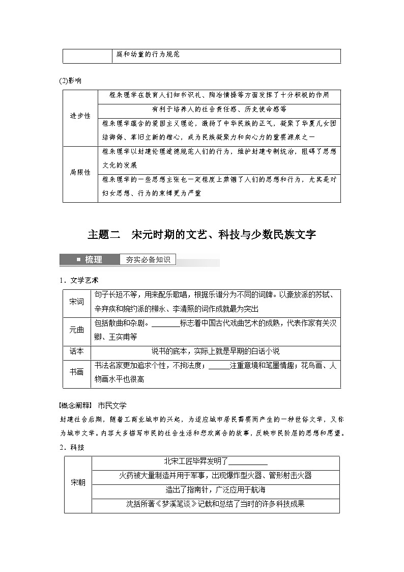 最新高考历史一轮复习（部编版） 板块1 第3单元 第10讲　辽宋夏金元时期的文化（课件+讲义+练习）03
