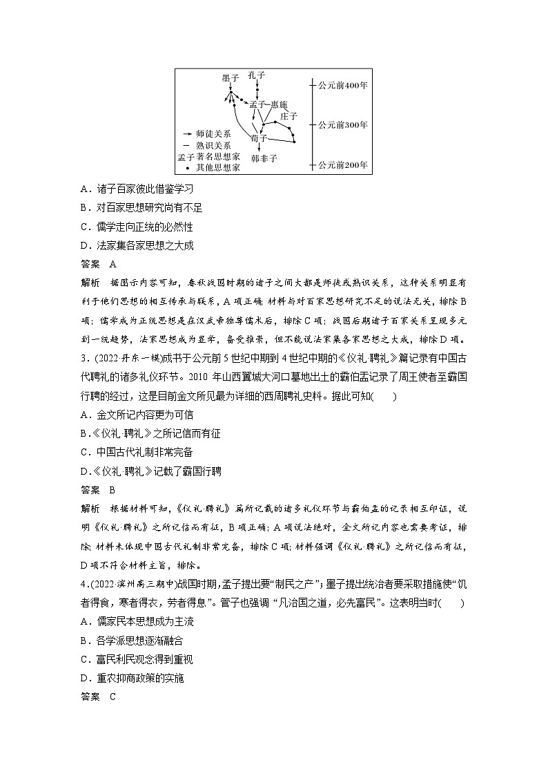 最新高考历史一轮复习（部编版） 板块1 阶段检测(一)　中国古代史（课件+讲义+练习）02