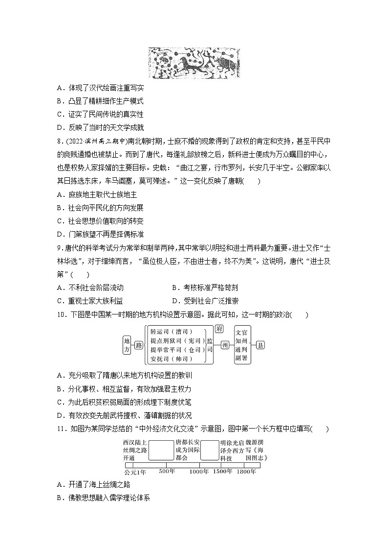最新高考历史一轮复习（部编版） 板块1 阶段检测(一)　中国古代史（课件+讲义+练习）03