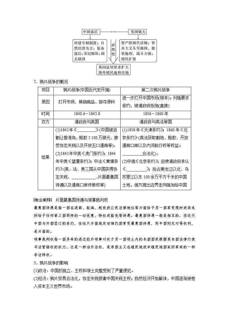 2024年高考历史一轮复习（部编版） 板块2 第5单元 第13讲　两次鸦片战争与列强侵略的加剧（学生版）第3页